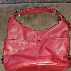 Gorgeous red leather hobo bag